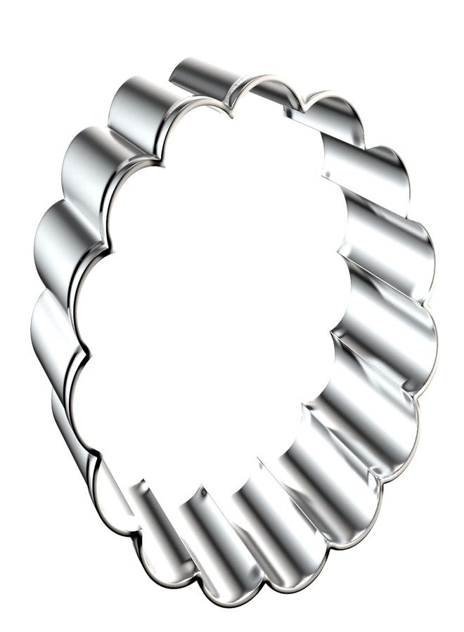 QAAQS Fluted Round Cookie Cutter Set - 5 Inch, 4 Inch, 3 Inch, 2 Inch - Large Donut Cutter Ring Scalloped Edge Wavy Circle Cookie Cutters Shapes Clay Molds - Stainless Steel - Image 5